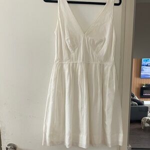 J. Crew White V-Neck Mini Dress